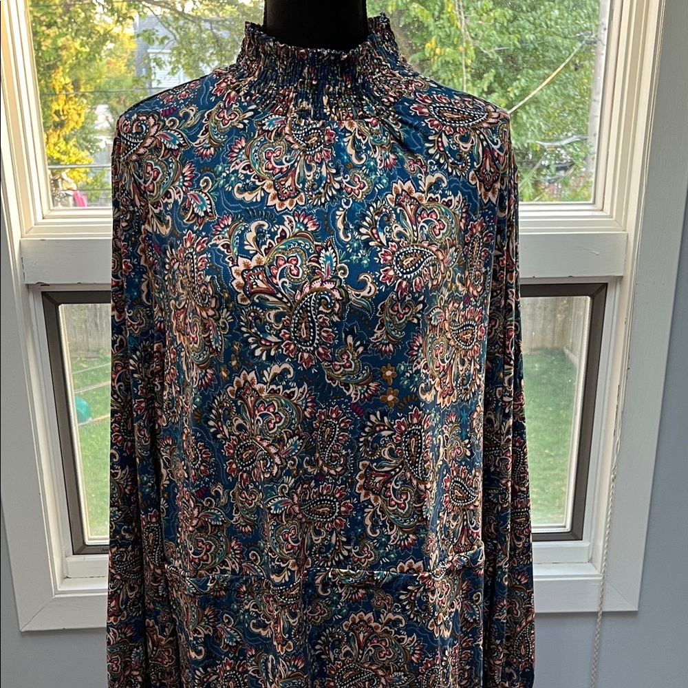 Leota Paisley Mockneck Midi Dress XXL NWT! - Picture 2 of 6